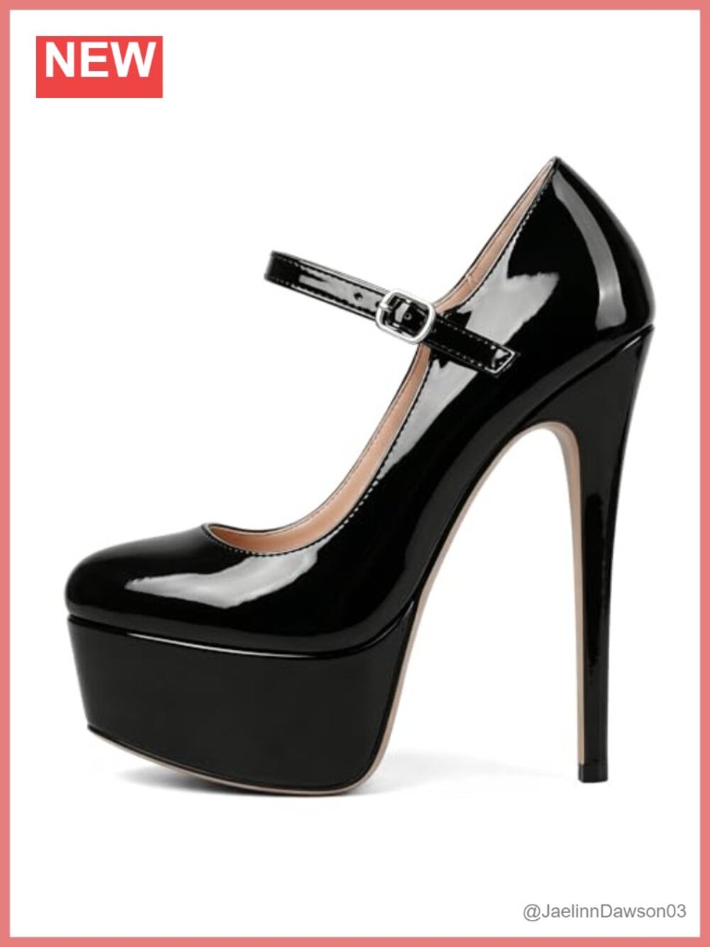 6 Inch Stiletto Heel Platform Mary Jane Pumps Round Toe Ankle Strap Party Dress
